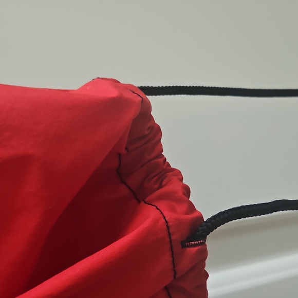 unisex sz l vintage ufo parachute cargo pockets pants red w/ black flames - Picture 2 of 6